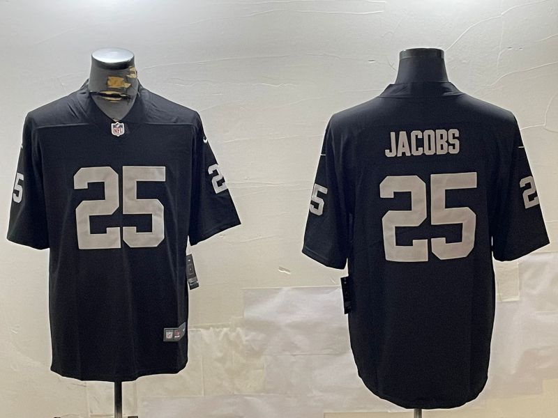 Men Oakland Raiders #25 Jacobs Black Second generation 2024 Nike Limited NFL Jersey style 1->oakland raiders->NFL Jersey